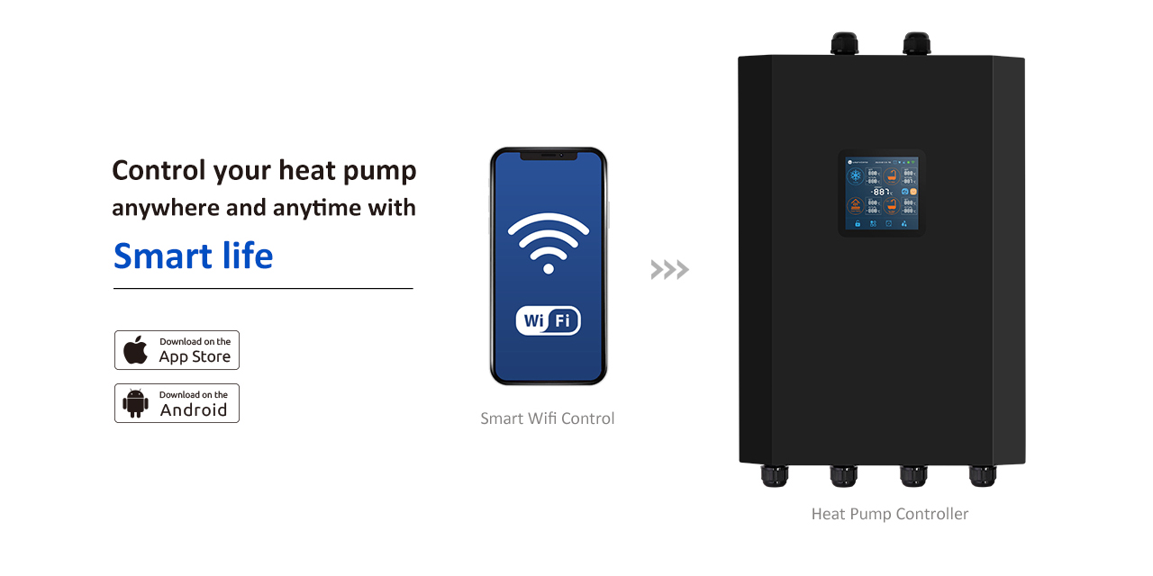 Monoblock Inverter air source heat pump with radiators 