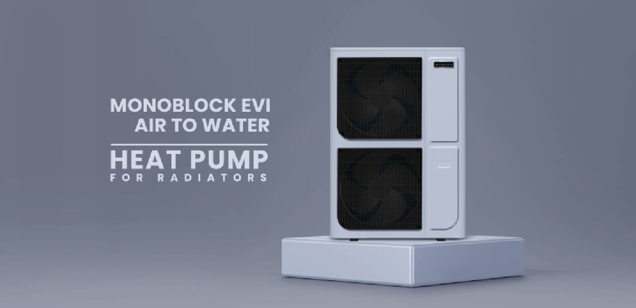 Monoblock evi air to water heat pump for radiators